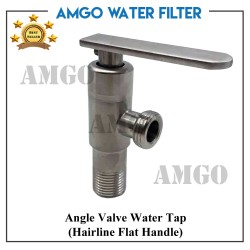 Angle Valve Water Tap (Hairline Flat Handle)