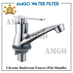 Chrome Bathroom Faucet (Flat Handle)