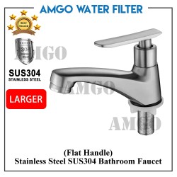 Stainless Steel SUS304 Bathroom Faucet (Flat Handle)