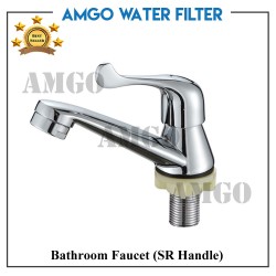 Chrome Bathroom Faucet (Small Round Handle)