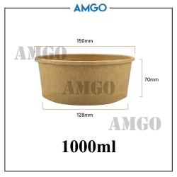 Brown Bowl 1000ml [No Lid] (50pcs)