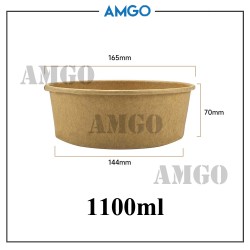 Brown Bowl 1100ml [No Lid] (50pcs)