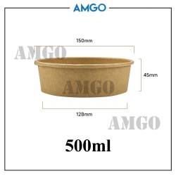 Brown Bowl 500ml [No Lid]  (50pcs)