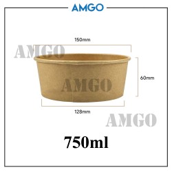 Brown Bowl 750ml [No Lid]  (50pcs)