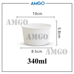 Bowl White  340ml [No Lid] (50pcs)