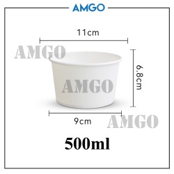 Bowl White 500ml [No Lid] (50pcs)
