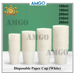 White Cup Single Layer No Lid