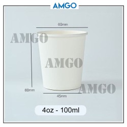 White Cup 100ml [No lid]  (50pcs)