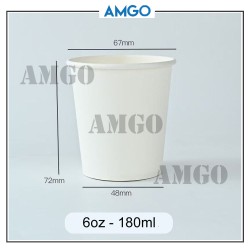 White Cup 180ml [No lid]  (50pcs)