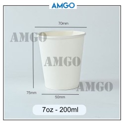 White Cup 200ml [No lid]  (50pcs)