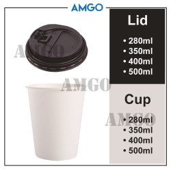White cup single layer 280ml [LID ONLY] (50pcs)