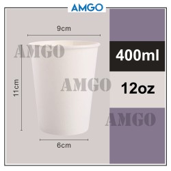 White cup single layer 400ml [CUP ONLY] (50pcs)