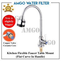 Kitchen Flexible Faucet Table Mount (Flat Curve In Handle)