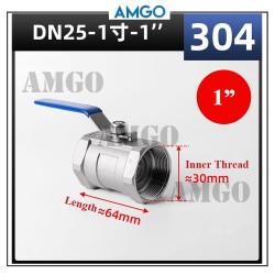 SUS304 Stainless Steel Ball Valve 1 inch